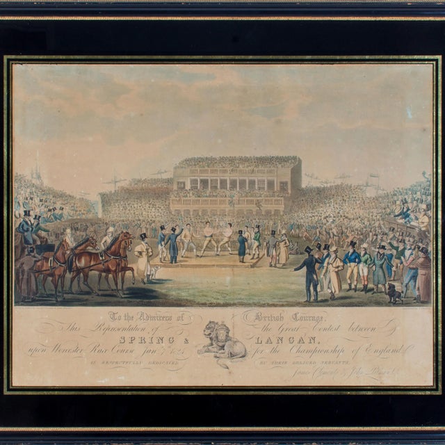 Spring and Langan English boxing scene aquatint etching Drawn and etched by James Clements & John Pitman. Worcester;...