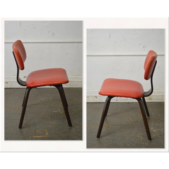 Thonet Mid Century Modern Style Bent Wood & Vinyl Side ...