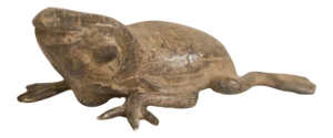 Vintage African Bronze Checkered Back Frog