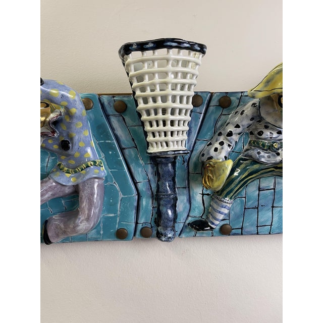 Panel with 7 Tiles and Lights in Ceramic from San Polo, Italy, 1950s For Sale - Image 4 of 17