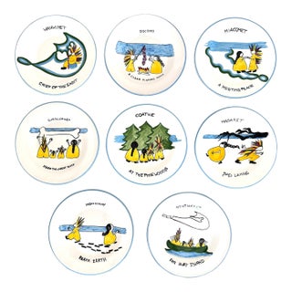 Set/8 Italian Handpainted Nantucket Plates For Sale