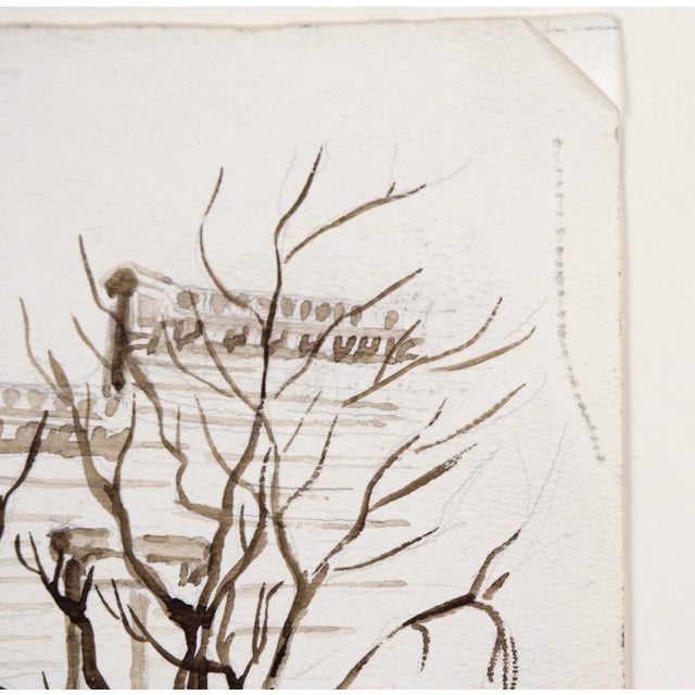 Carriage Outside the St Charles Saloon - Columbia Ca - Monochrome Watercolor For Sale In Monterey, CA - Image 6 of 8