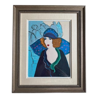 Itzchak Tarkay “Chapeau Bleu” Artist’s Proof Serigraph Ap 47/50, Custom Framed For Sale