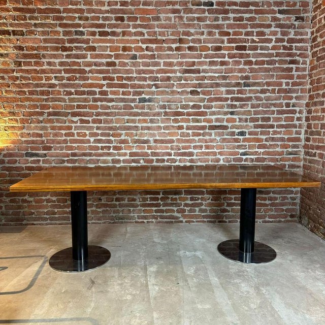 Vintage Italian Wooden Dining Table, 1970s For Sale - Image 4 of 4