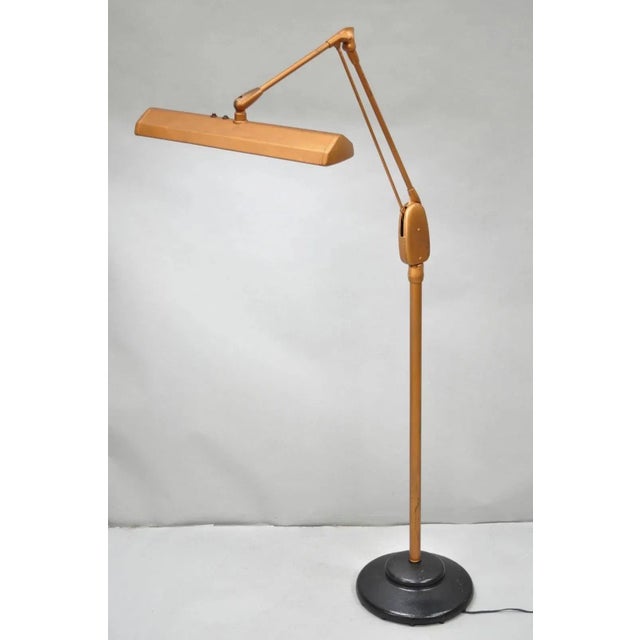 Vintage Dazor Industrial Modern Floating Tall Adjustable Metal Task Floor Lamp For Sale - Image 12 of 14