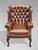 Brown Leather Button Wing Armchair, 1860s For Sale - Image 9 of 11