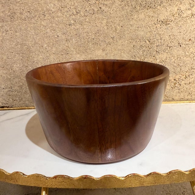 Wood Mid-Century Modernist Staved Walnut Bowl Danish Modern For Sale - Image 7 of 7