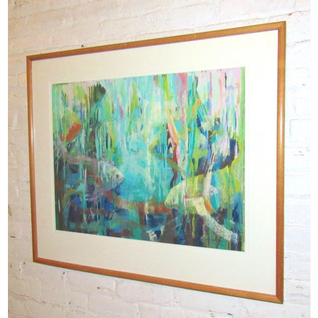 Framed Print of Abstract Underwater Seascape Painting by Unknown Artist For Sale - Image 4 of 7