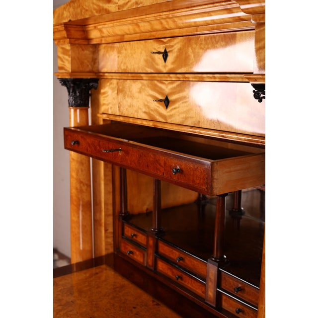 Biedermeier Secretary Desk in Birch, 1820 For Sale - Image 9 of 18