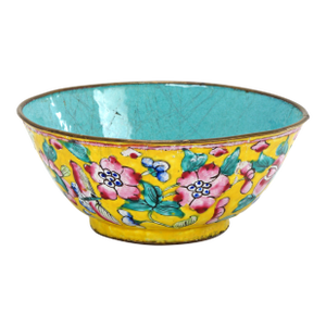 Chinese Yellow Enameled Bowl 1930's