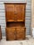19th Century Antique Early American Primitive Style Stained Pine Two-Part Hutch Cabinet For Sale - Image 11 of 12