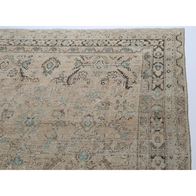 Art Deco Near-Antique Persian Mahal Rug With Soft Blue & Beige All-Over Design -6' 7'' X 9' 8''' For Sale - Image 3 of 10