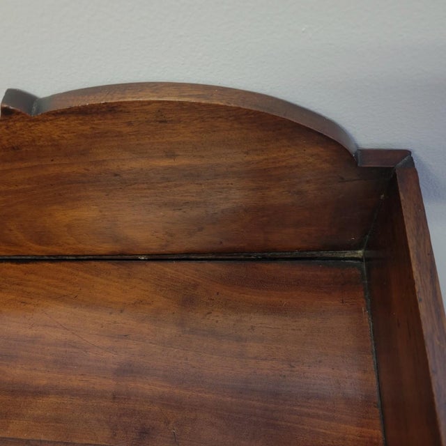 Brown Antique English Georgian Mahogany Gallery Writing Desk With Two Drawers, Circa 1830 For Sale - Image 8 of 12