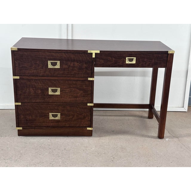 1980s Drexel Campaign Style Desk For Sale - Image 11 of 11