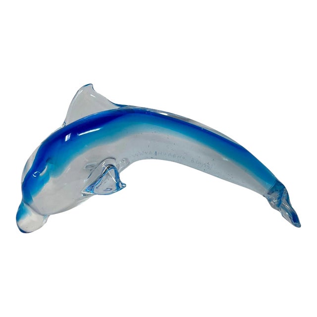 Blue Murano Glass Dolphin by Beltrami For Sale