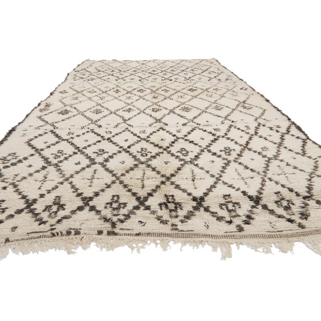 Mid-Century Modern Vintage Beni Ourain Moroccan Rug, 06'07 X 11'07 For Sale - Image 3 of 10