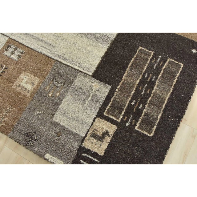 Gabbeh Rug 6’8” X 9’9” Gray Wool Hand-Knotted Carpet For Sale - Image 4 of 15