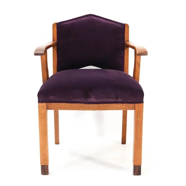 Set of Oak Art Deco Armchairs from FA Drilling Amsterdam, 1920s For Sale - Image 11 of 18
