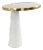 Matthew Izzo Home - Fontaine Oval Brass and Marble Pedestal Side Table For Sale