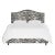 Ashland Bed in Cream Black Linen Zebra, California King For Sale