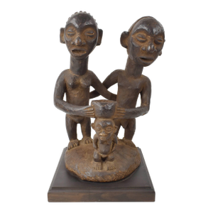 Early 20th Century Yaka Wood Figures on Custom Base