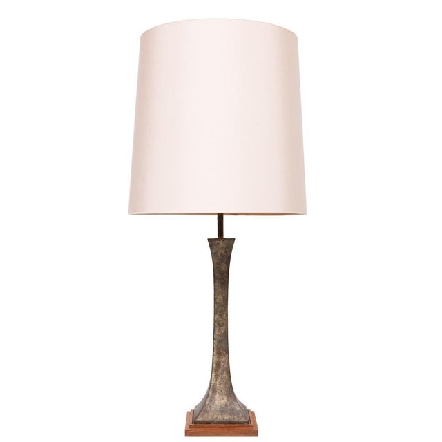 Stunning Verdigris Bronze Table Lamp by Stewart Ross James for Hansen Lighting, 1960s. Comes with a beautiful original...