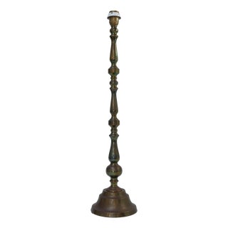 Tall Danish Brass Table Lamp, 1910s For Sale