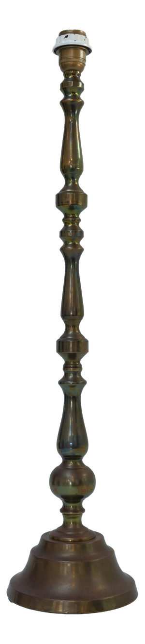 Tall Danish Brass Table Lamp, 1910s