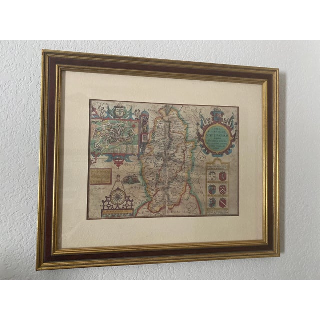 Ethan Allen “British Country Map” Framed & Matted Late 20th Century Print "Mint" Condition For Sale - Image 11 of 11