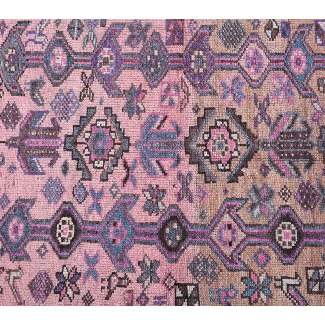 Vintage Turkish Oushak Handmade Cotton Pink Wool Area Rug For Sale - Image 6 of 9