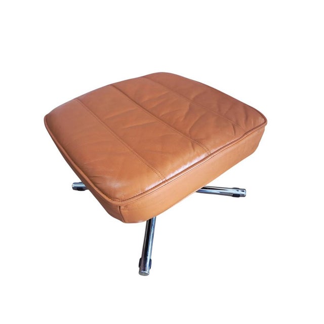 Set of Mid-Century Modern Leather Lounge Chair and Ottoman from Skoghaug Industri, 1980 For Sale - Image 18 of 18