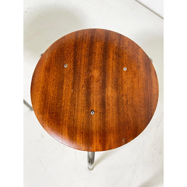 C. 1960s Arne Jacobsen Danish Teak Stacking Tripod "Dot" Stools -- Set/3 For Sale In Boston - Image 6 of 8
