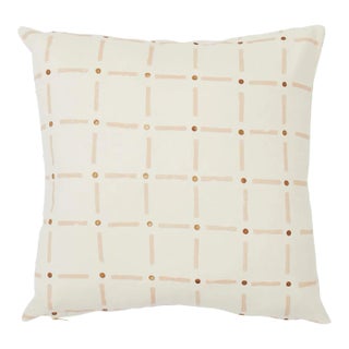 Schumacher x Caroline Z Hurley Drifting Grid Pillow In Petal For Sale