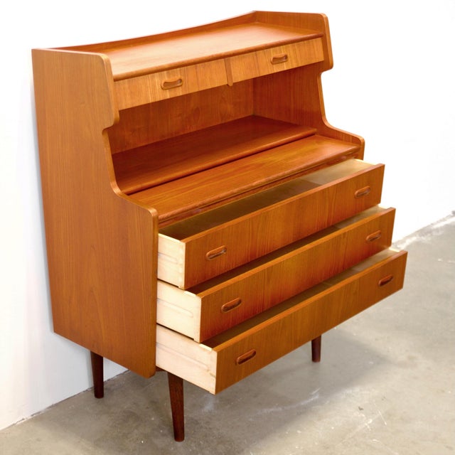 Danish Teak Secretary Desk For Sale - Image 9 of 12