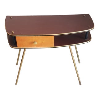 Kidney-Shaped Hallway Cabinet with Storage and Drawer, 1950s For Sale