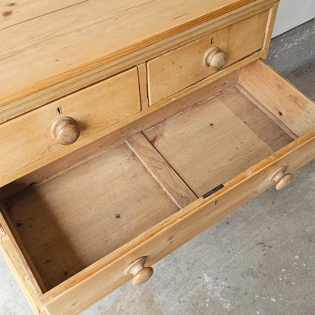 Wood Antique English Pine Dresser Chest of Drawers - Circa 1870 For Sale - Image 7 of 9