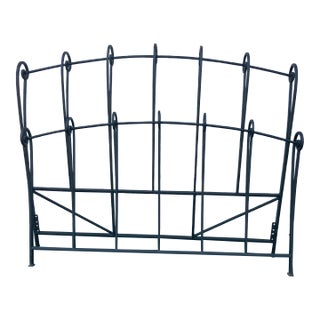 1970s Forged Iron Queen Size Headboard & Footboard For Sale