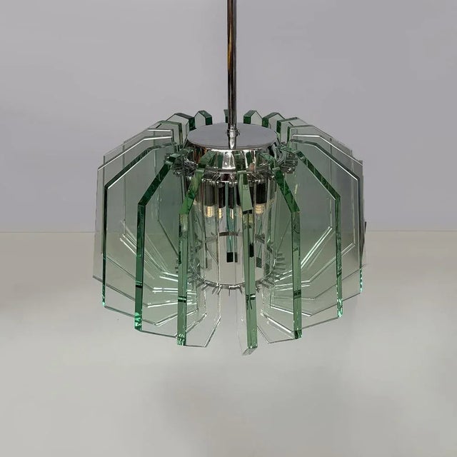 Fontana Arte Mid-Century Modern Italian Pendant by Max Ingrand for Fontana Arte, 1960s For Sale - Image 4 of 18