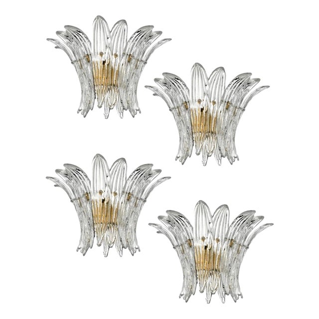 Vintage Italian Palmette Sconces, 1990s, Set of 4 For Sale