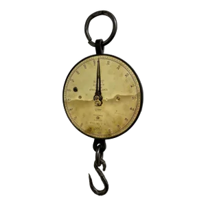 Antique Brass Salter Spring Balance Scale 20t With 200 Lb Capacity From England - Circa 1900