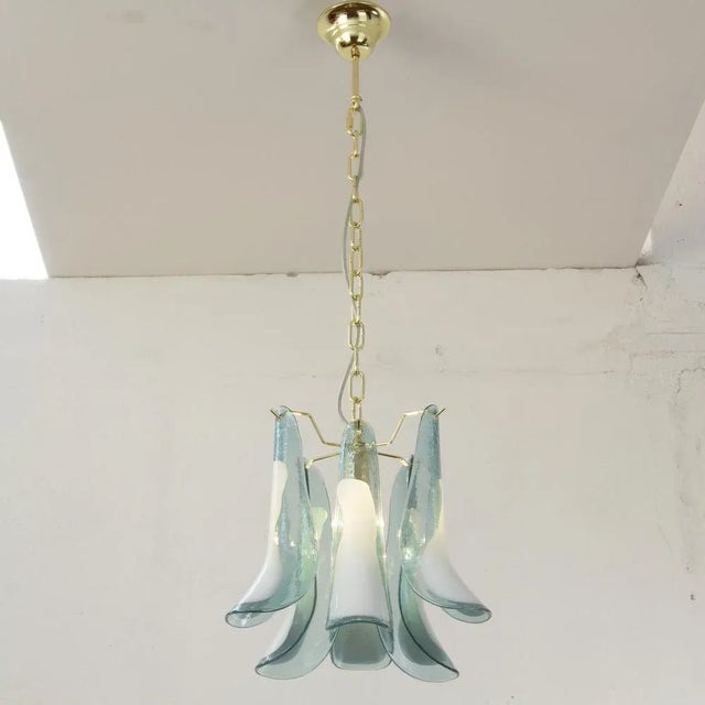 Mid-Century Modern Murano Glass Petal Chandelier, 1990s For Sale - Image 3 of 13