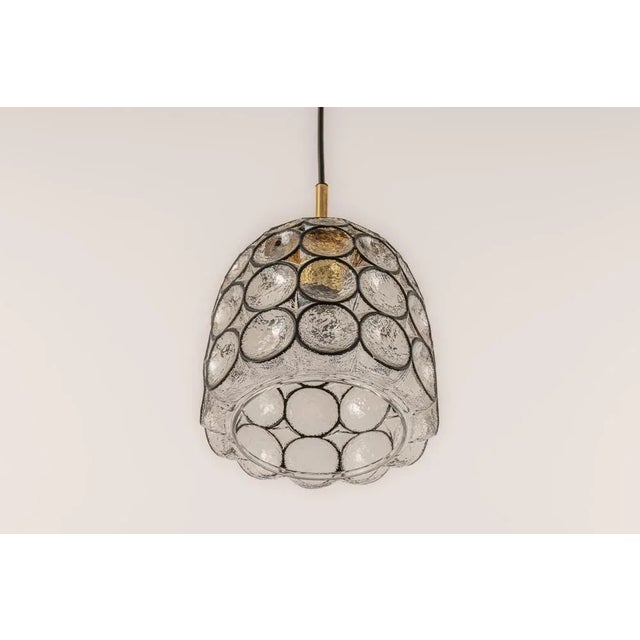 Small Iron & Clear Glass Pendant Lights from Limburg, Germany, 1960s For Sale - Image 9 of 14