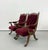 Traditional Vintage Tufted Burgundy Velvet Armchairs For Sale - Image 3 of 6
