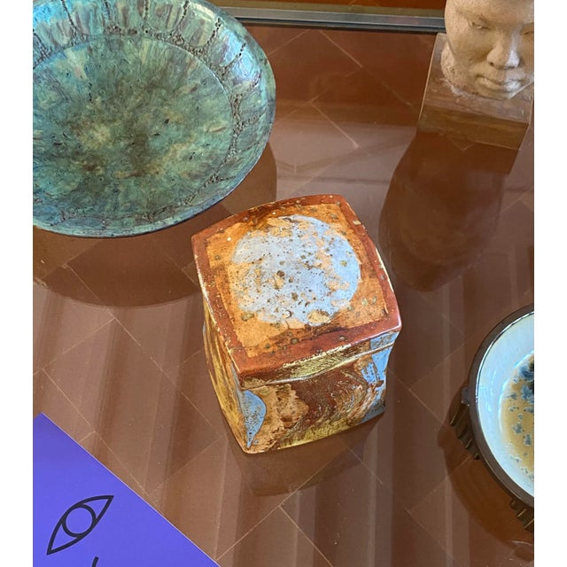 1960s 1960s Mid-Century Orange Earthenware Box For Sale - Image 5 of 12