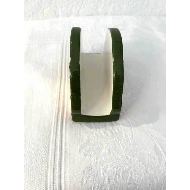 French Country Vintage Ceramic French Country Design Napkin Holder For Sale - Image 3 of 4