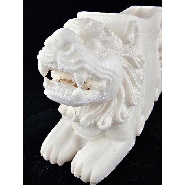 1960s Feng Shui Double Beast Marble Luck Screen For Sale - Image 10 of 12