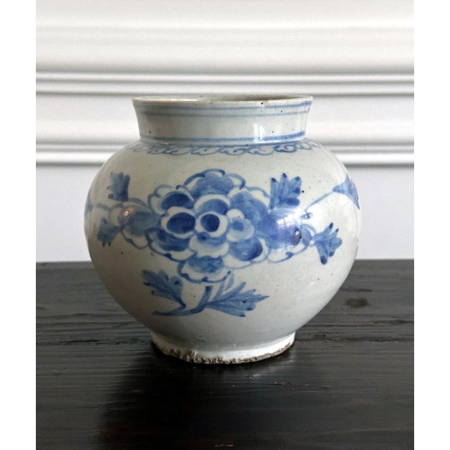 Ceramic Antique Korean Porcelain Peony Jar Joseon Dynasty For Sale - Image 7 of 12