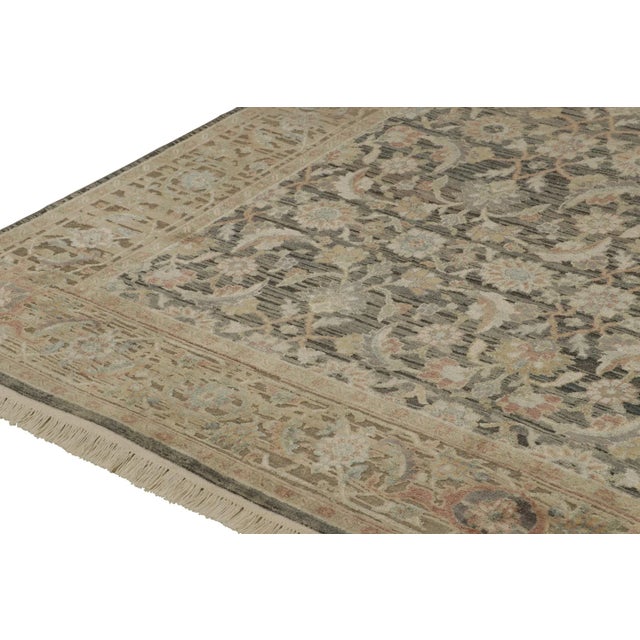 2010s Rug & Kilim’s Herati Style Rug With Gray, Blue and Beige-Brown Floral Patterns For Sale - Image 5 of 8