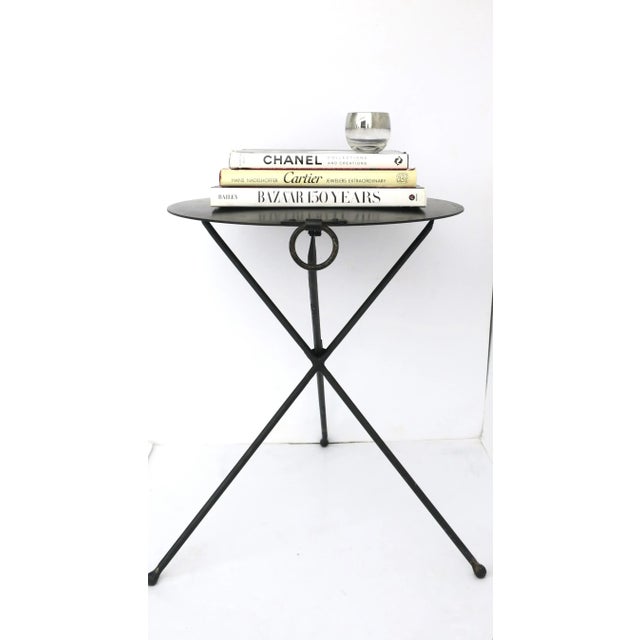 Late 20th Century Black Metal Tripod Side or End Table For Sale - Image 5 of 12
