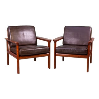Mid-Century Teak Lounge Chairs by Sven Ellekaer for Komfort, 1960s, Set of 2 For Sale